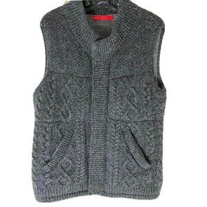 Cable knit wool vest
